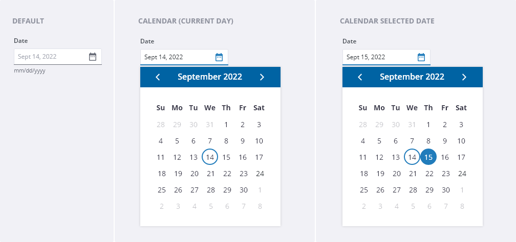 Date Time Picker Trimble Modus Design System